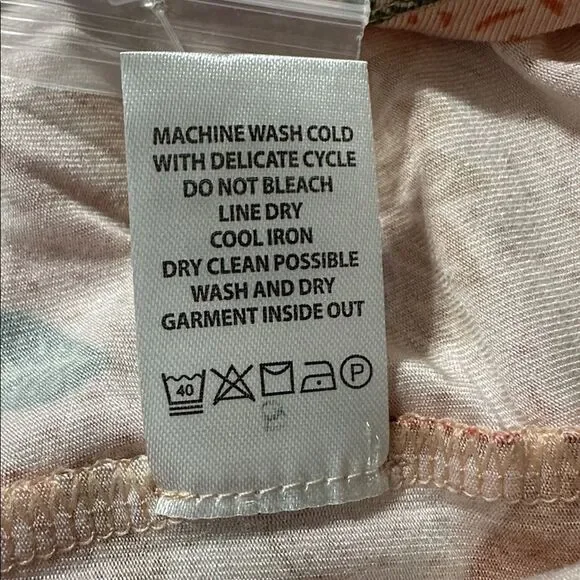 Spartina 449 XXS Botanic Garden Peach Pink Boho Floral Long Sleeve Sleep Shirt - Picture 16 of 16